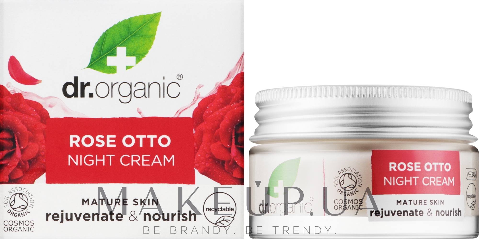 Крем для обличчя, нічний "Троянда" - Dr. Organic Rose Night Cream — фото 50ml