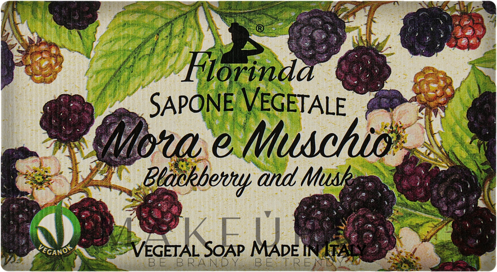 Мило натуральне "Ожина і мускус" - Florinda Blackberry and musk Natural Soap — фото 100g