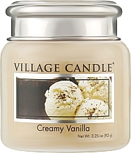 Духи, Парфюмерия, косметика Ароматическая свеча в банке "Сливки с ванилью" - Village Candle Creamy Vanilla