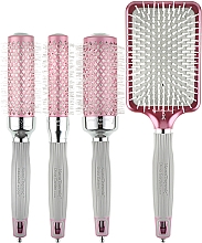 Парфумерія, косметика Набір щіток для волосся, 4 шт. - Olivia Garden Nano Thermic+ ion Pink Edition