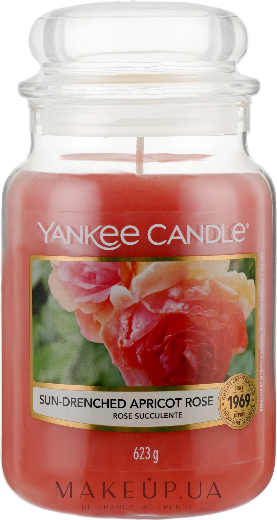 Ароматическая свеча в банке - Yankee Candle Sun-Drenched Apricot Rose — фото 623g