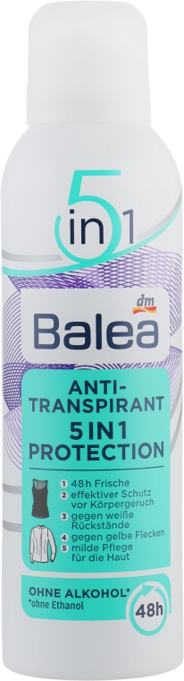 Дезодорант аэрозольный "Защита 5в1" - Balea Antitranspirant 5in1 Protection