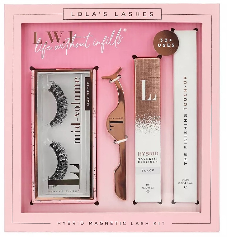 Набор - Lola's Lashes Goal Digger Hybrid Magnetic Eyelash Kit (eyeliner/3ml + remover/2.5ml + eyelashes/2pcs + applicator) — фото N1