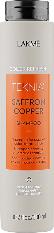 Шампунь для оновлення кольору мідних відтінків волосся - Lakme Teknia Color Refresh Saffron Copper Shampoo