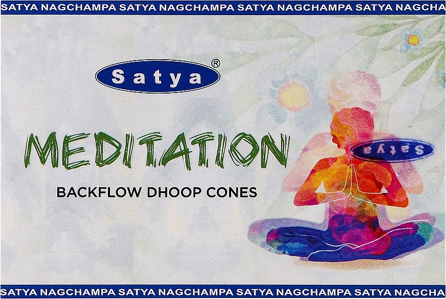 Стелющиеся дымные благовония конусы "Медитация" - Satya Meditation Backflow Dhoop Cones — фото N1