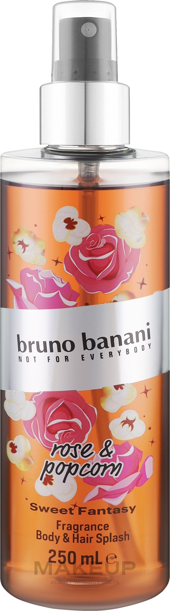 Bruno Banani Sweet Fantasy Rose & Popcorn Body & Hair Splash - Спрей для тіла — фото 250ml