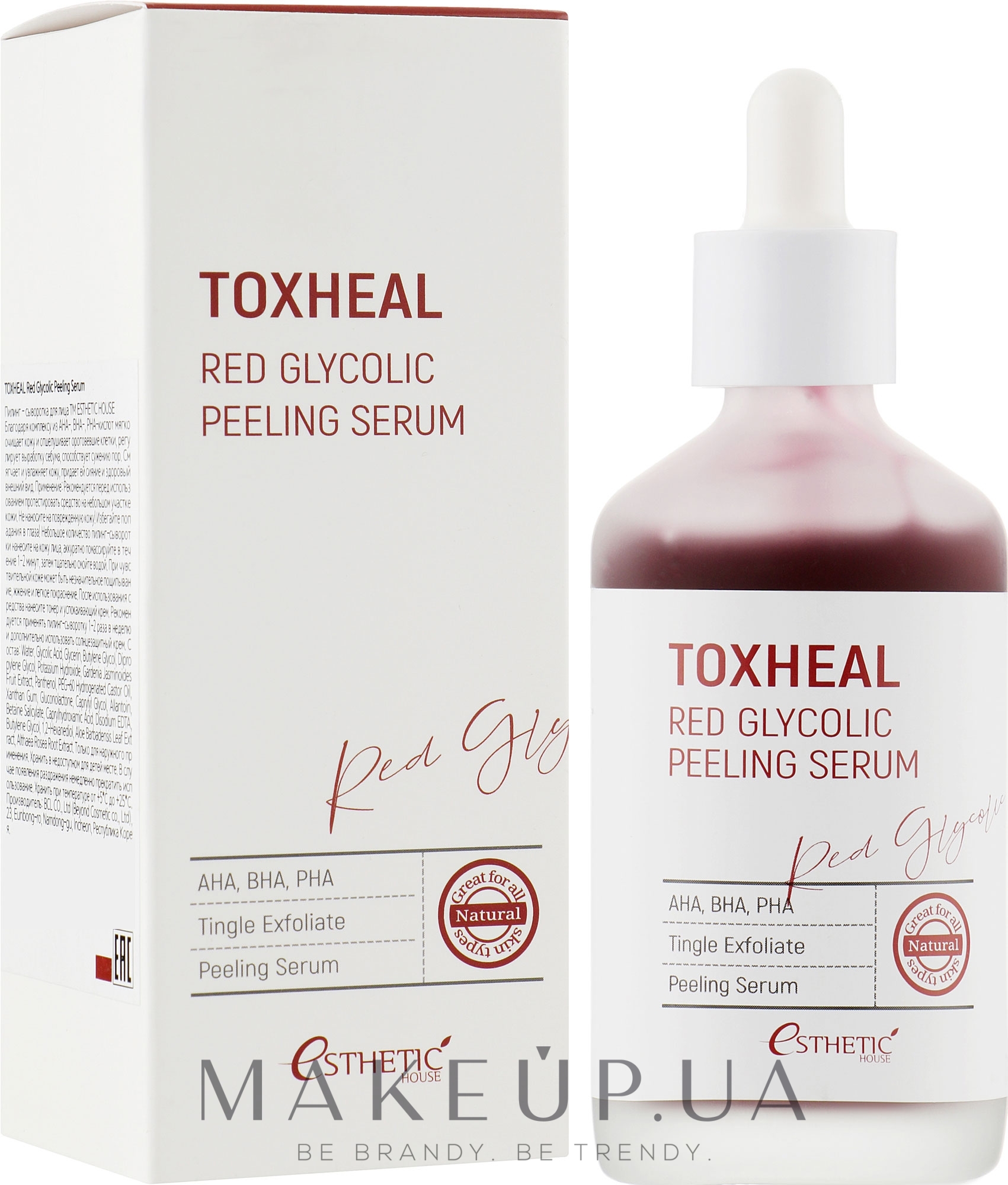 Пілінг-сироватка для обличчя - Esthetic House Toxheal Red Glycolic Peeling Serum — фото 100ml