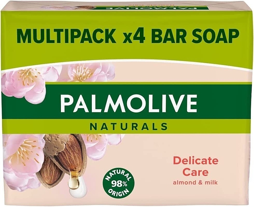 Твердое мыло "Миндальное", 4x90g - Palmolive Naturals Almond Bar Soap — фото N1