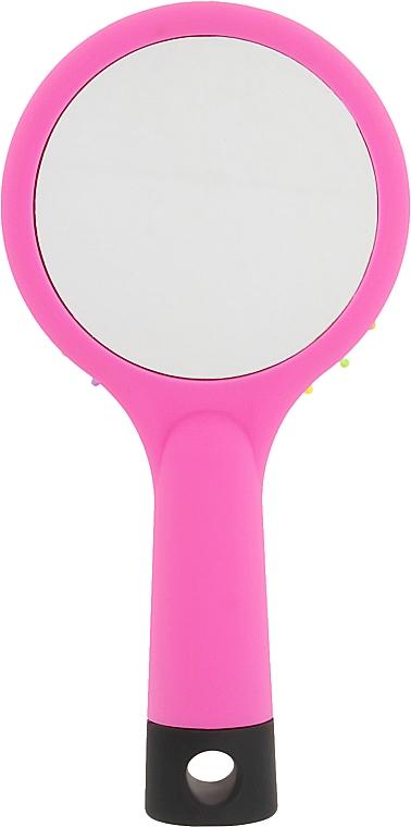 Щітка для волосся з дзеркалом "Дощ", рожева - Perfect Beauty — фото N3