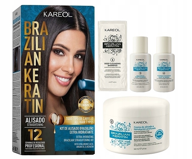 Набір для випрямлення волосся - Kareol Brazilian Keratin Extra Hydrating Kit — фото N1