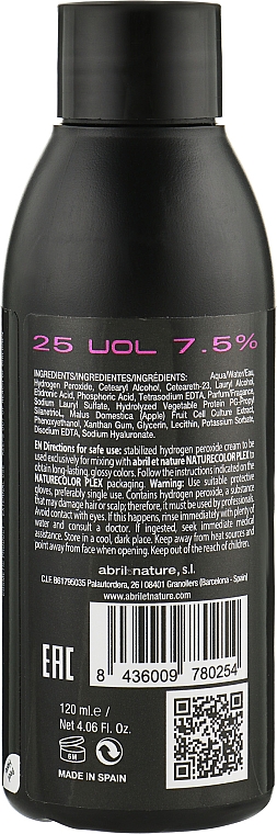 Окислитель для волос 7.5% 25 VOL - Abril Et Nature Nature Oxy Plex Hydrogen Peroxide Cream — фото N2