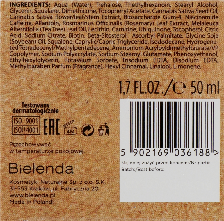 Крем для жирной и комбинированной кожи - Bielenda CBD Cannabidiol Moisturizing & Detoxifying Cream — фото N3