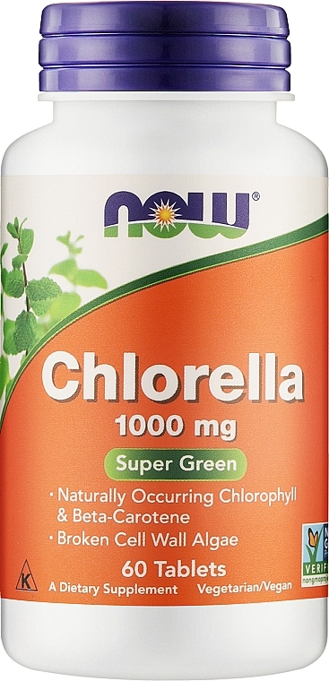 Натуральна добавка Хлорела, 1000 мг - Now Foods Chlorella — фото N1