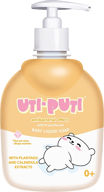 Детское жидкое мыло с экстрактом подорожника и календулы, в полимерной бутылке - Ути-Пути — фото N3