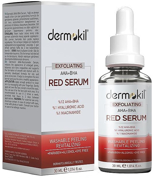 Отшелушивающая сыворотка для лица - Dermokil Exfoliating AHA+BHA Red Serum — фото N1