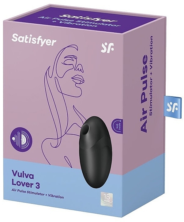 Вакуумный стимулятор клитора, черный - Satisfyer Vulva Lover 3 Air Pulse Stimulator & Vibrator Black — фото N4