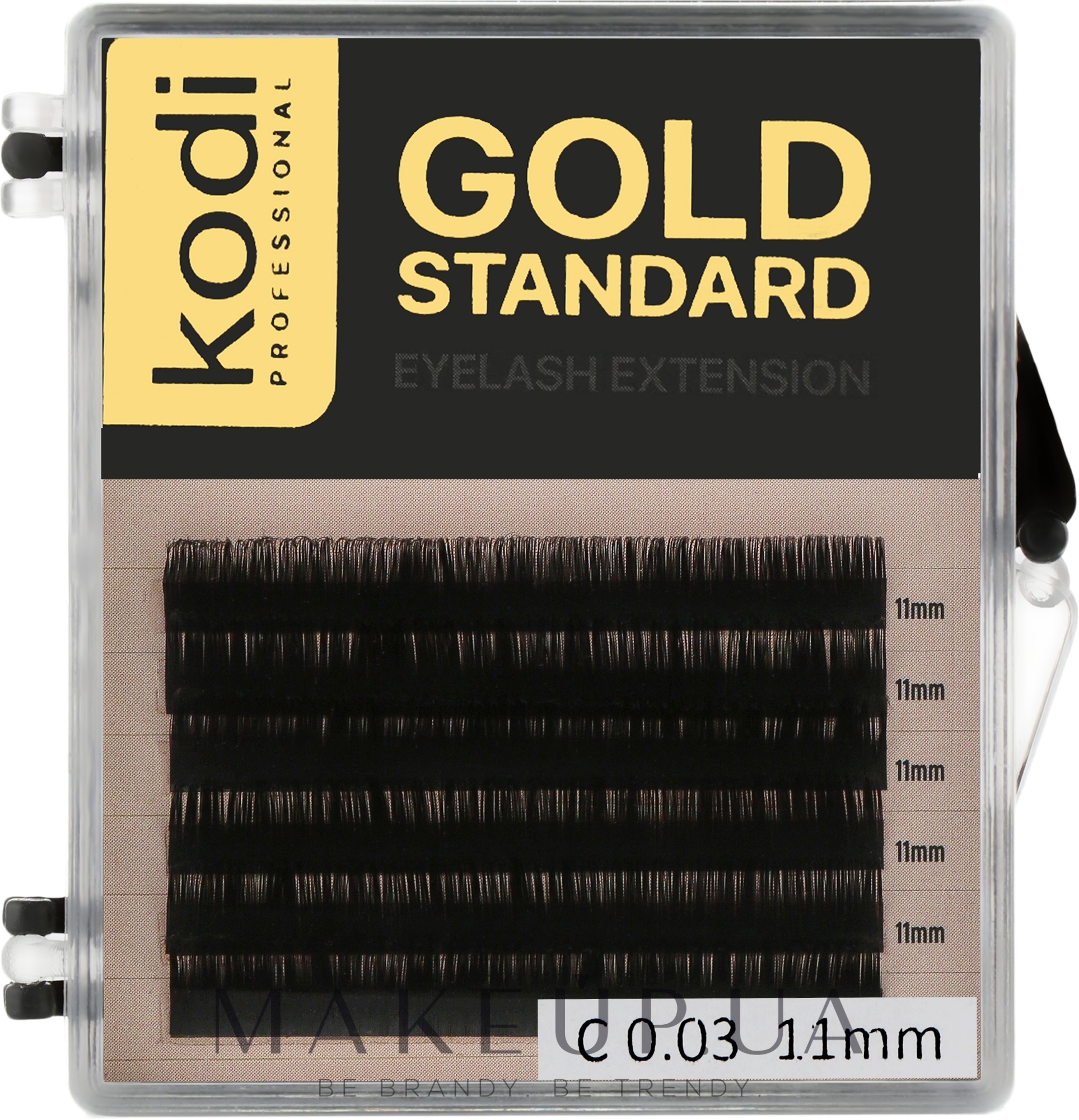 Накладные ресницы Gold Standart C 0.03 (6 рядов: 11 мм) - Kodi Professional — фото 1уп