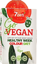 Духи, Парфюмерия, косметика УЦЕНКА Набор тканевых масок - 7 Days Go Vegan Healthy Week Color Diet (7 x f/mask/28g) *