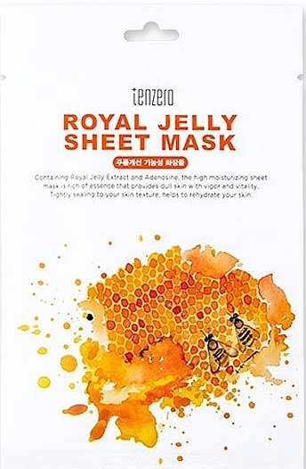 Тканевая маска для лица с маточным молочком - Tenzero Royal Jelly Sheet Mask — фото N1