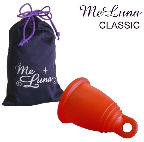 Менструальная чаша с петлей, размер S, красная - MeLuna Classic Menstrual Cup Ring — фото N2