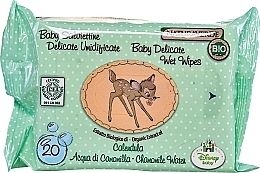 Парфумерія, косметика Дитячі вологі серветки, 20 шт. - Naturaverde Baby Disney Bio Delicate Wipes Bembi