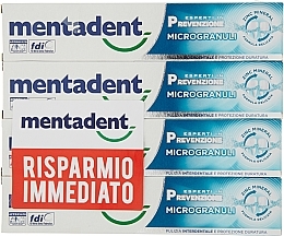 Парфумерія, косметика Набір зубних паст - Mentadent Microgranules Toothpaste (toothpaste/4x75ml)