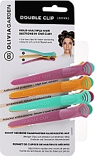 Парфумерія, косметика Набір затискачів для волосся, фіолетовий + бірюзовий + помаранчевий + фіолетовий - Olivia Garden