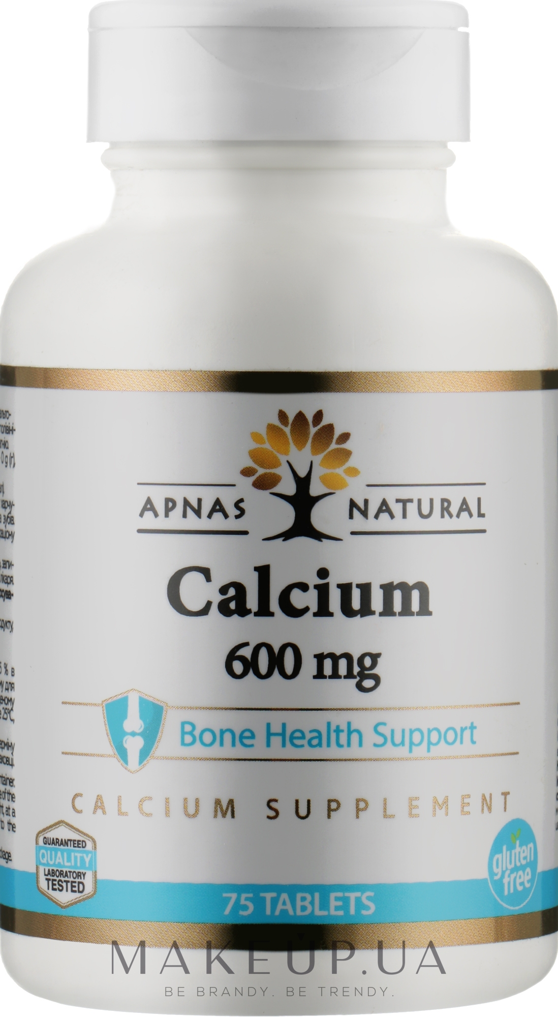 Харчова добавка "Calcium Supplement 600", 75 таблеток - Apnas Natural — фото 75шт