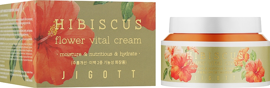Крем для лица "Антивозрастной" с экстрактом гибискуса - Jigott Hibiscus Flower Vital Cream — фото N2