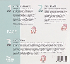 Дорожный набор для жирной и комбинированной кожи - Marie Fresh Cosmetics Travel Set for Oily Skin (f/foam/50ml + f/ton/50ml + h/shm/50ml + h/cond/50ml + f/cr/5ml) — фото N5