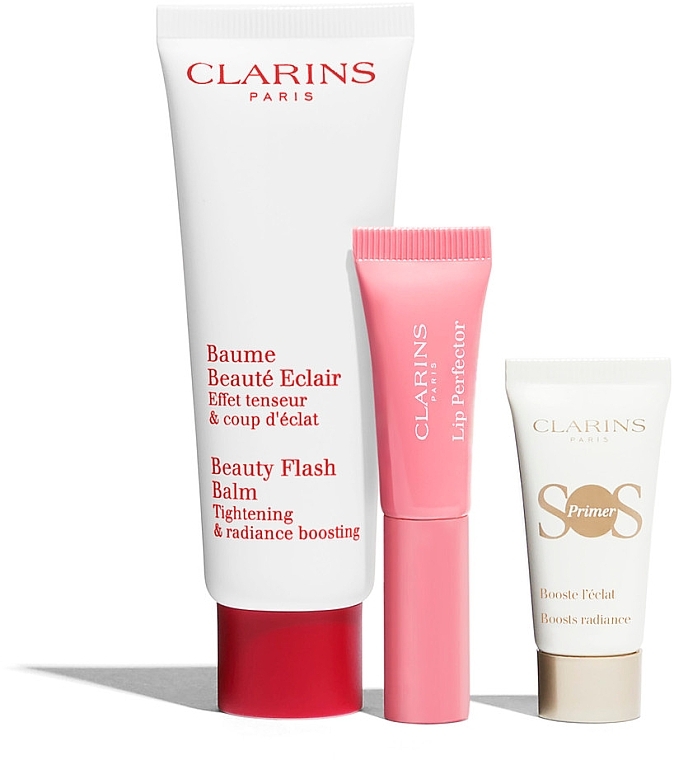 Набор - Clarins Radiance Collection (f/balm/50ml + l/gloss/5ml + primer/10ml + pouch) — фото N4