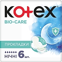 Духи, Парфюмерия, косметика Гигиенические прокладки, 6 шт - Kotex Bio Care Night