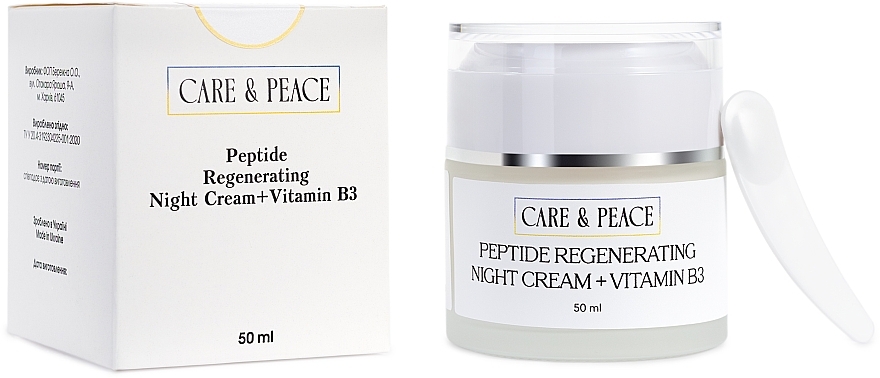 Ночной крем с пептидами и витамином В3 - Care & Peace Peptide Regenerating Night Cream + Vitamin B3 — фото N2