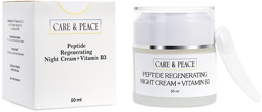 Нічний крем з пептидами та вітаміном В3 - Care & Peace Peptide Regenerating Night Cream + Vitamin B3 — фото N2