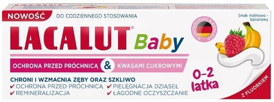 Зубна паста для дітей "Антикарієс & Захист від цукрової кислоти", 0-2 роки - Lacalut Baby — фото N1