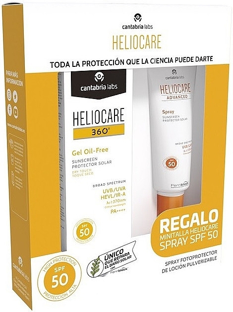 Набор - Cantabria Labs Heliocare 360 (gel/50ml + spray/75ml) — фото N1