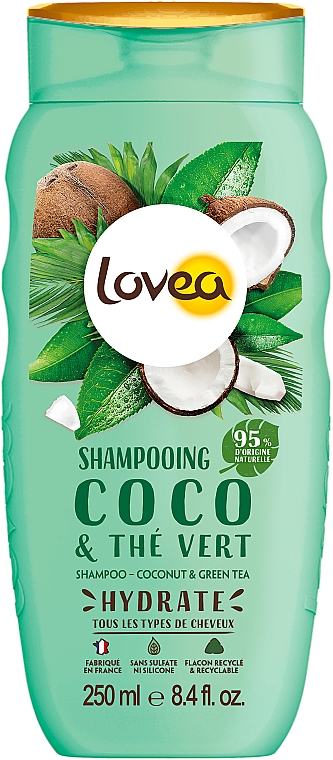 Шампунь для волосся "Кокос і зелений чай" - Lovea Shampoo Coconut & Green Tea — фото N1