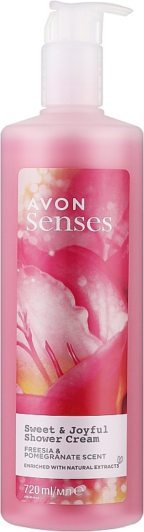 Кремовый гель для душа "Фрезия и гранат" - Avon Senses Sweet & Joyful Shower Cream