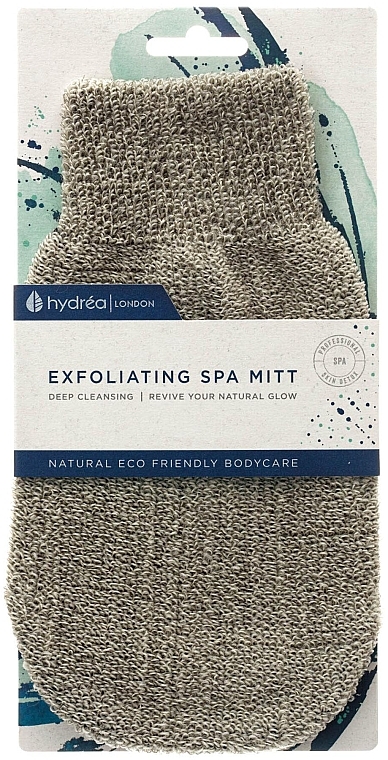 Отшелушивающая спа-рукавица, серая - Hydrea London Professional Exfoliating Spa Mitt Grey — фото N2