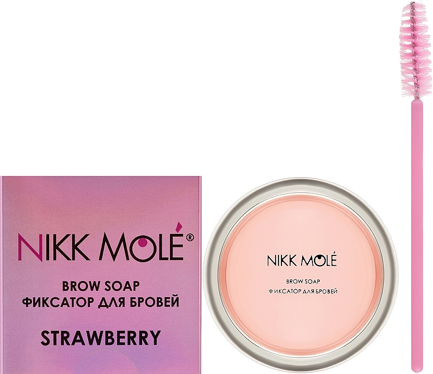 Мыло-фиксатор для бровей "Клубника" - Nikk Mole Brow Soap Strawberry — фото N2