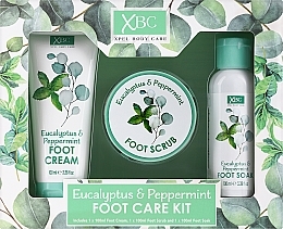 Парфумерія, косметика Набір - Xpel Eucalyptus & Peppermint Foot Care Kit (f/cr/100ml + f/scr/100ml + soak/100ml)