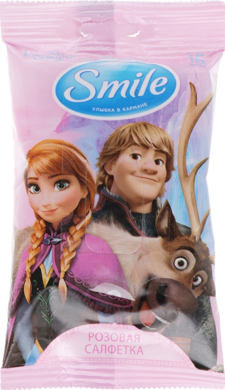 Вологі серветки "Frozen", 15шт, Анна і Крістоф - Smile Disney