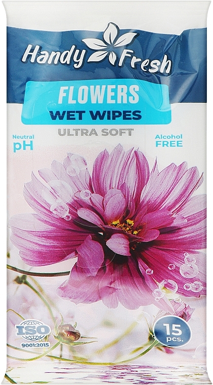 Салфетки влажные "Цветы", 15 шт. - Handy Fresh Flowers