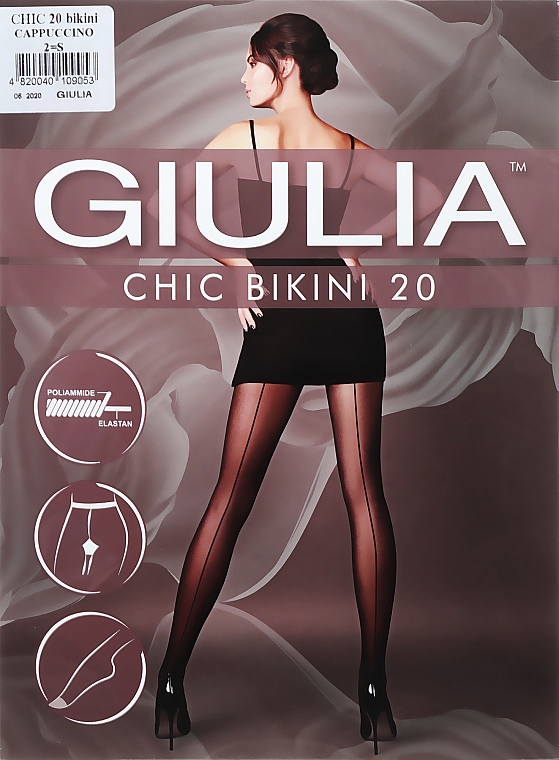 Колготки для женщин "Chic Bikini" 20 den, cappuccino - Giulia — фото N1