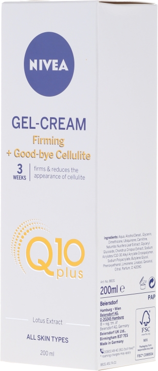 Крем-гель підтягуючий  - NIVEA Q10 PLUS Firming Anti-Cellulite Body Gel-Cream — фото N4