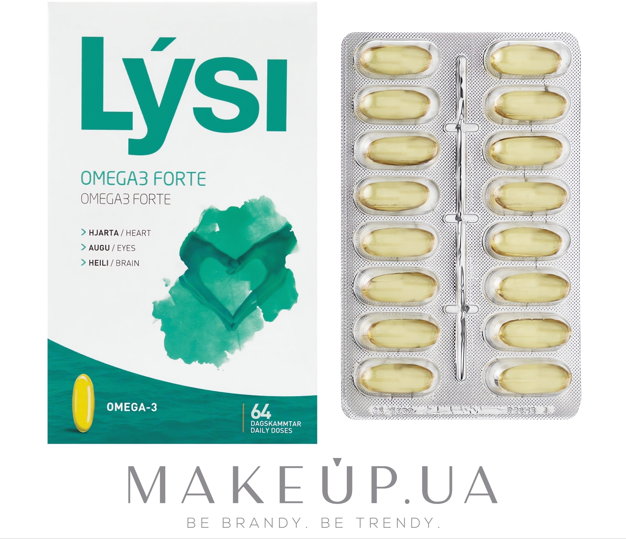 Омега-3 Форте EPA и DHA - Lysi Omega-3 Forte 1000 mg — фото 64шт