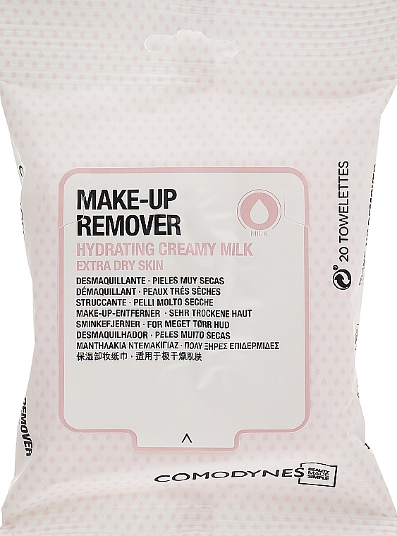 Очищувальні серветки для дуже сухої шкіри - Comodynes Make-up Remover With Creamy Milk — фото N1