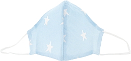Маска тканевая-защитная для лица, голубая со звездами, размер М - Gioia — фото N1