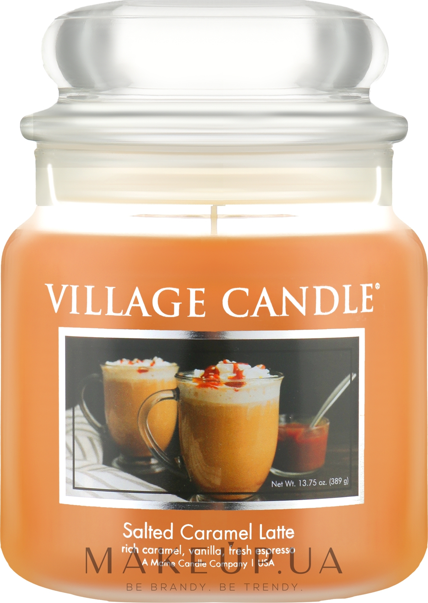 Ароматична свічка в банці "Солоний карамельний лате" - Village Candle Salted Caramel Latte — фото 389g