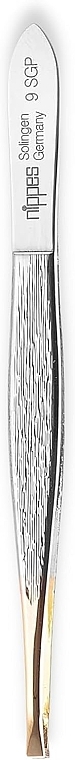 Пинцет изогнутый, 9 см, позолоченный кончик - Nippes Solingen Tweezer 9SGP — фото N1